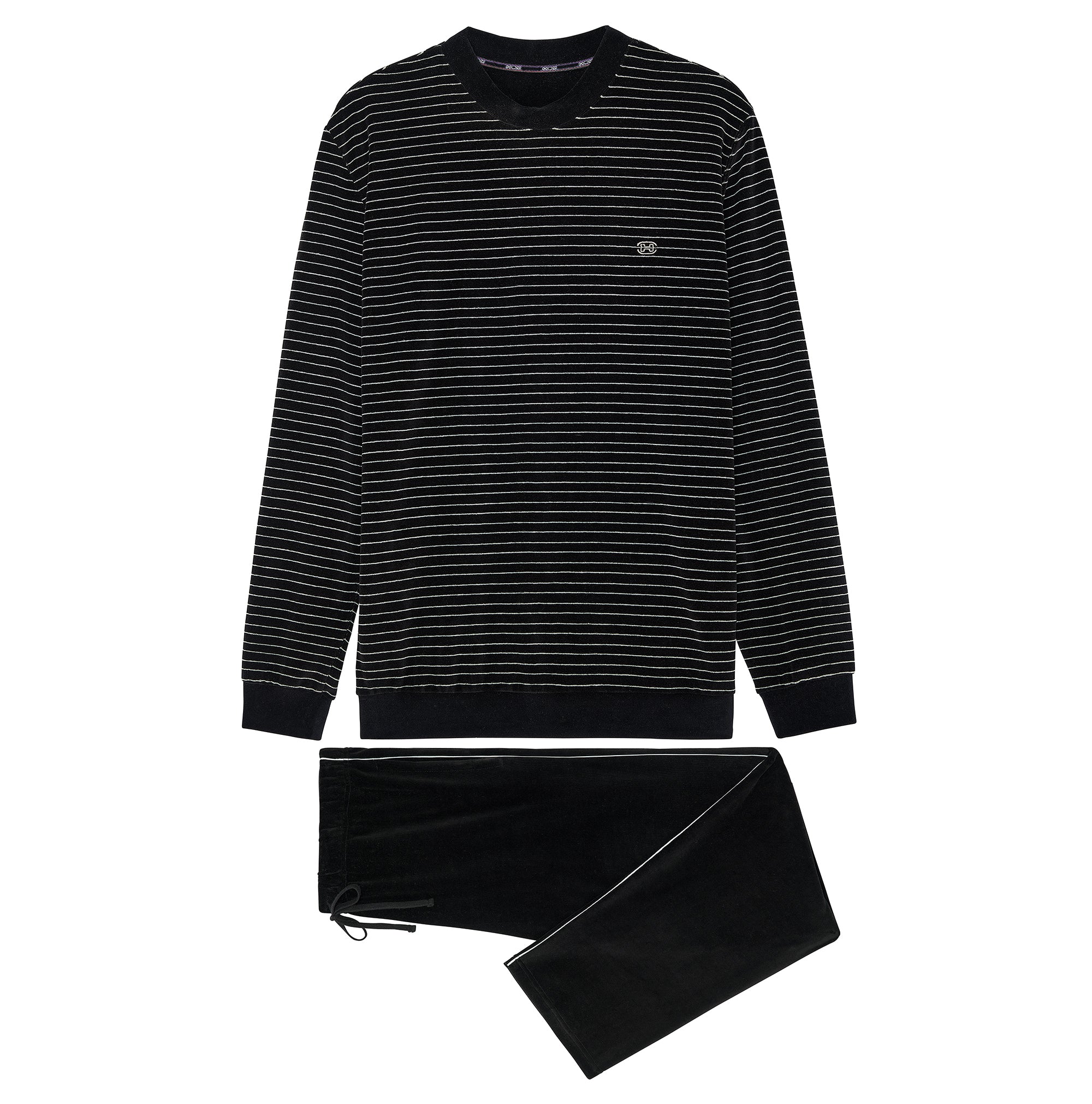 402619 Norman Homewear - R04W Black/White Stripes