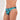 Teal floral-patterned men's underwear on a male model with a white background