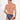 Man wearing a patterned underwear on a white background