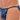 Blue and yellow patterned men's tanga brief on a white background
