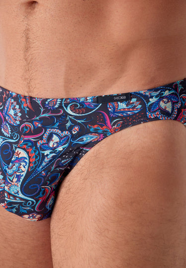 Paisley patterned briefs worn by a person