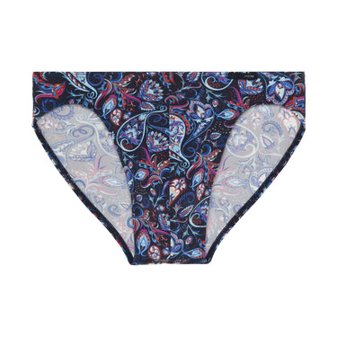 Paisley patterned underwear on a white background
