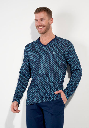 Cairo Long Sleepwear | Navy Print 403056-P0RA