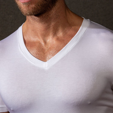 402466 Tencel Soft T-Shirt V Neck - 0003 White
