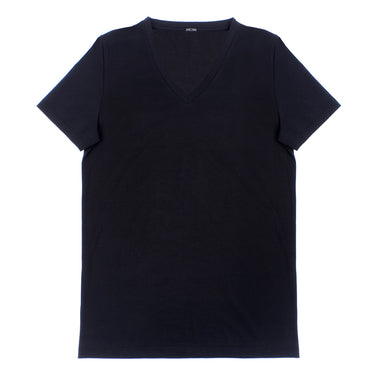 401331 Supreme Cotton Tee-Shirt V Neck - 0004 Black
