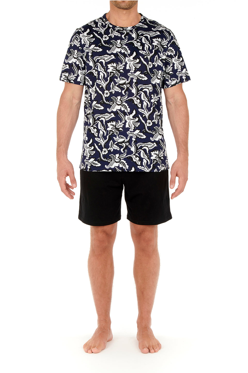 Catalan Short Pajama | Navy Print 402093-P0RA