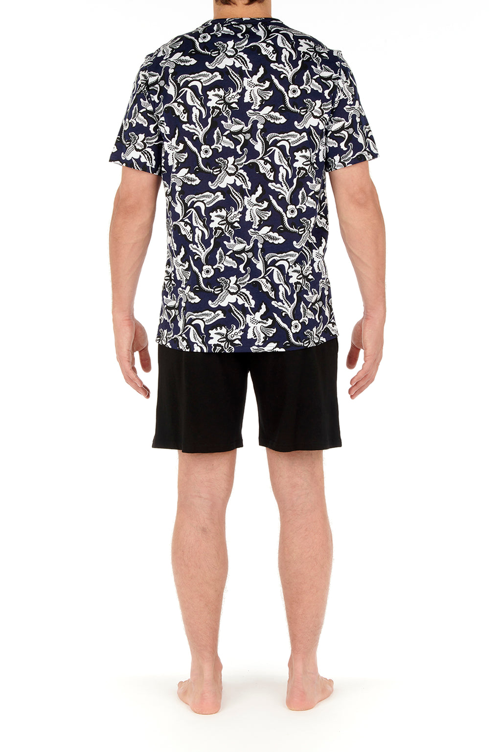 Catalan Short Pajama | Navy Print 402093-P0RA