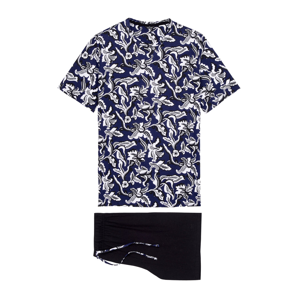 Catalan Short Pajama | Navy Print 402093-P0RA