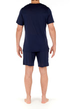 402184 Cocooning S/SLV V-Neck Shirt - 00RA Navy
