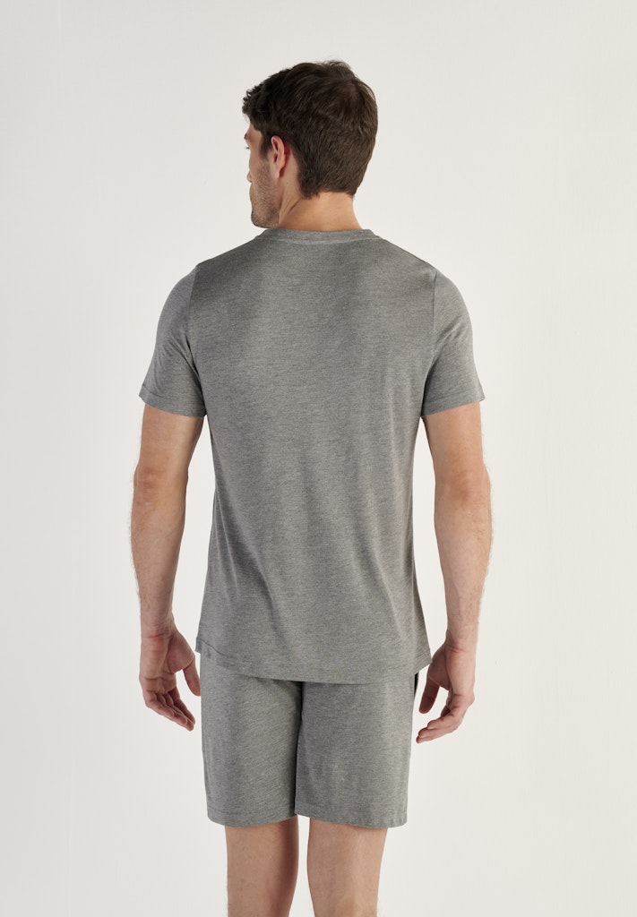 Cocooning S/Slv V-Neck Shirt | Grey 402184-00ZU