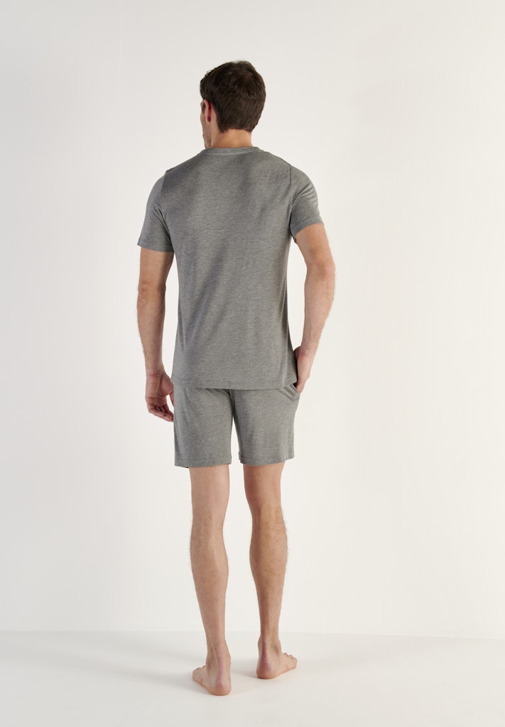 Cocooning S/Slv V-Neck Shirt | Grey 402184-00ZU