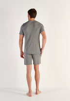 Cocooning S/Slv V-Neck Shirt | Grey 402184-00ZU