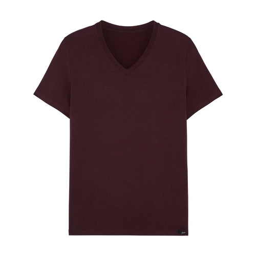 402466 Tencel Soft T-Shirt V Neck - 00ZQ Bordeaux