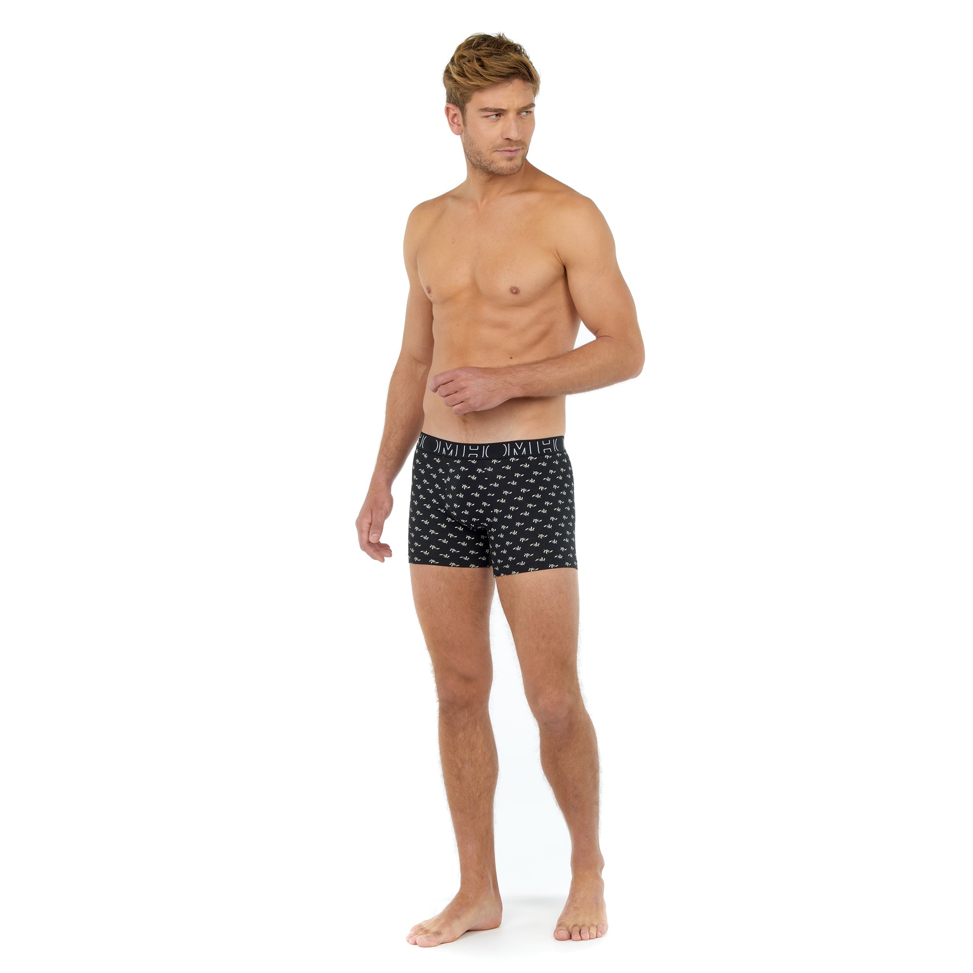 402526 Rayan #2 Long Boxer Briefs 3p - T033 Black/Black Print/Grey