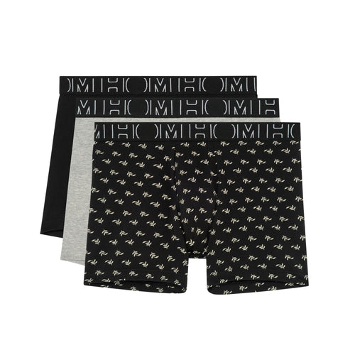 402526 Rayan #2 Long Boxer Briefs 3p - T033 Black/Black Print/Grey