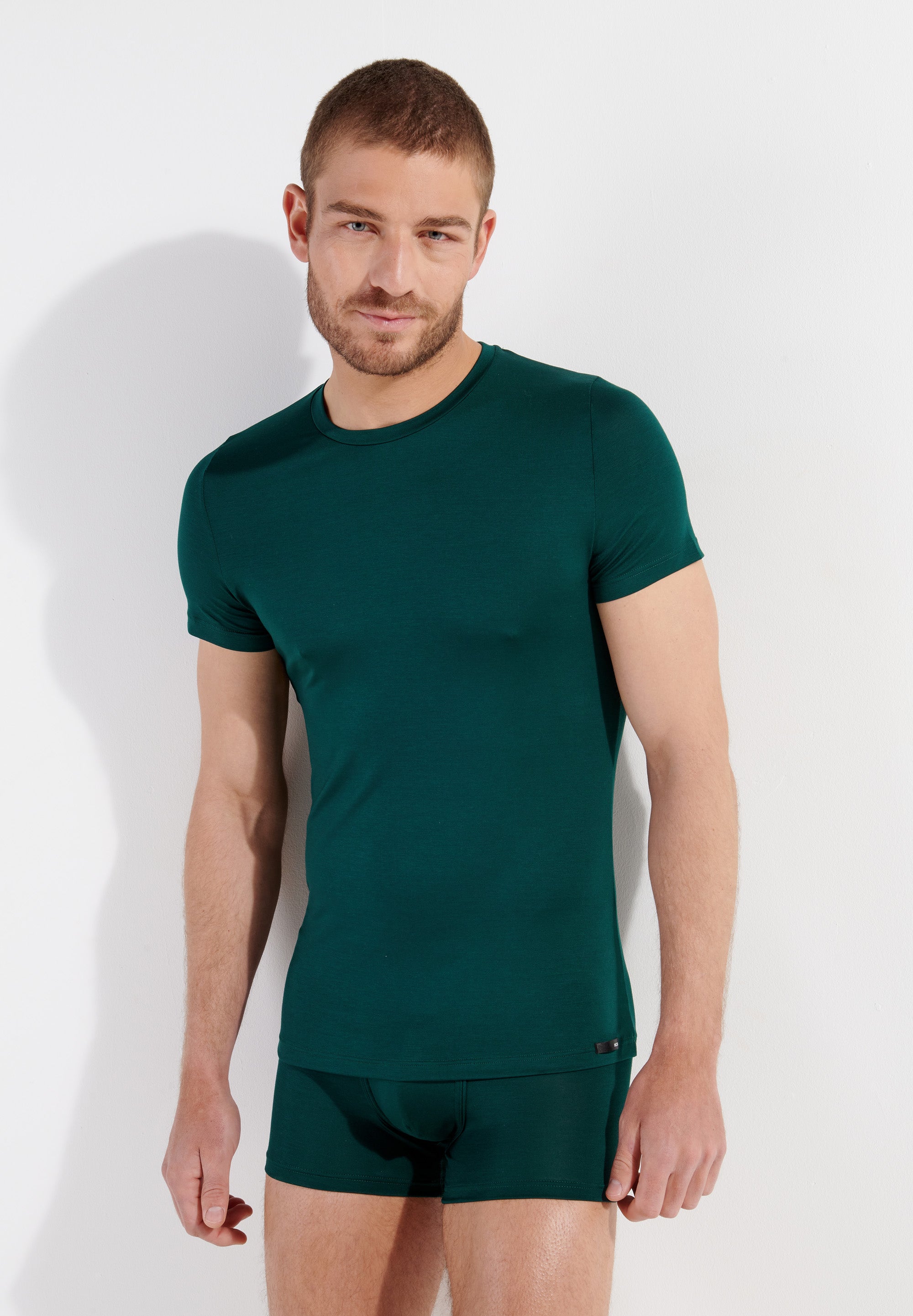 402593 Tencel Soft Tee-Shirt Crew Neck - 00DG Dark Green
