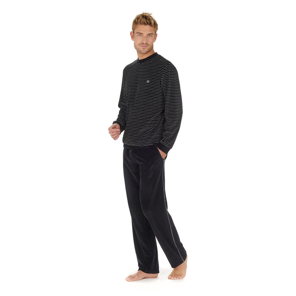 402619 Norman Homewear - R04W Black/White Stripes
