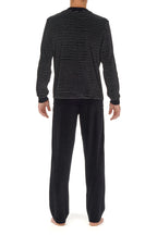 402619 Norman Homewear - R04W Black/White Stripes