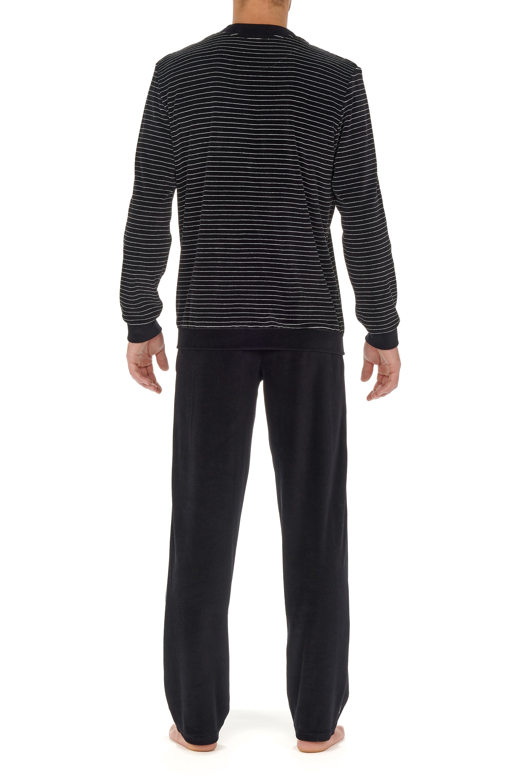 402619 Norman Homewear - R04W Black/White Stripes