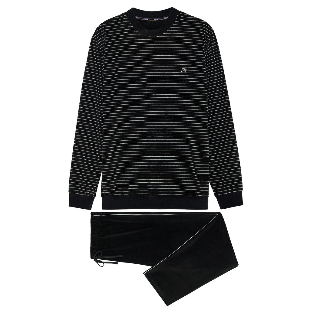 402619 Norman Homewear - R04W Black/White Stripes