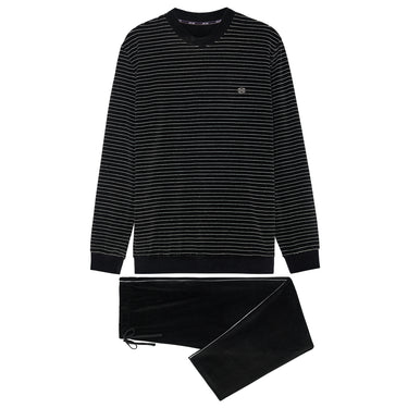 402619 Norman Homewear - R04W Black/White Stripes