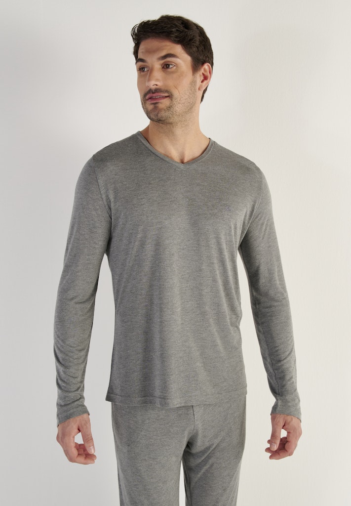 Cocooning Long Sleeve Shirt V | Grey 402673-00ZU