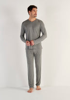 Cocooning Long Sleeve Shirt V | Grey 402673-00ZU