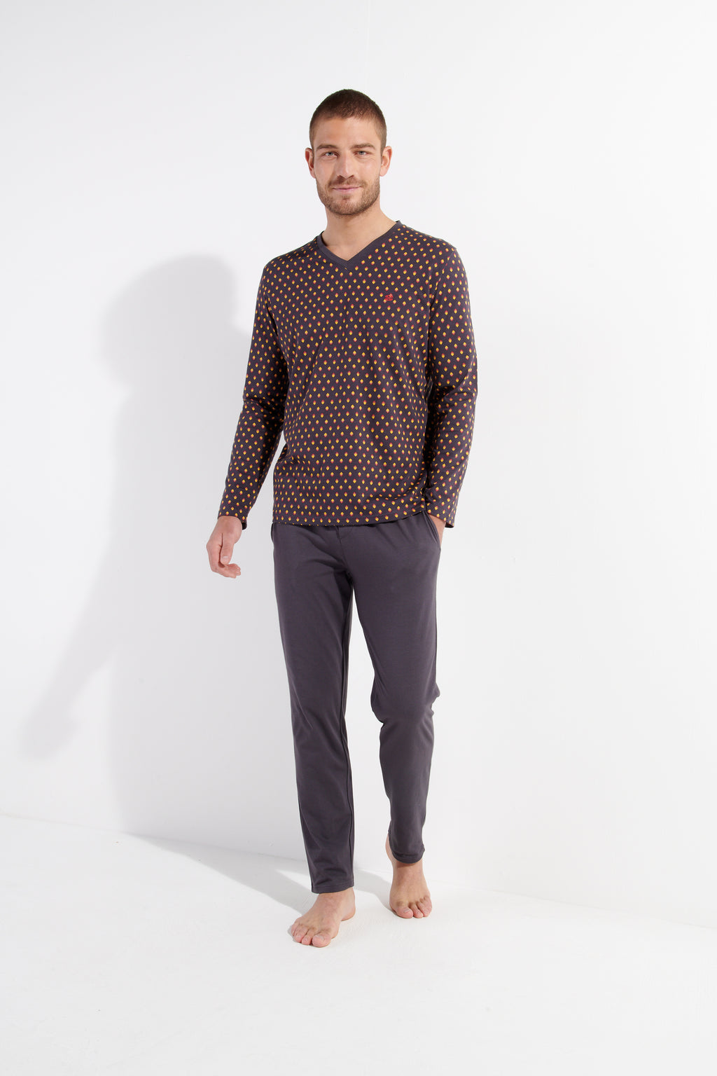 402723 Jegor Long Sleepwear - I004 Black Print