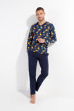 402725 Lucky Long Sleepwear - P0RA Navy Print
