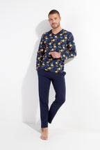 402725 Lucky Long Sleepwear - P0RA Navy Print