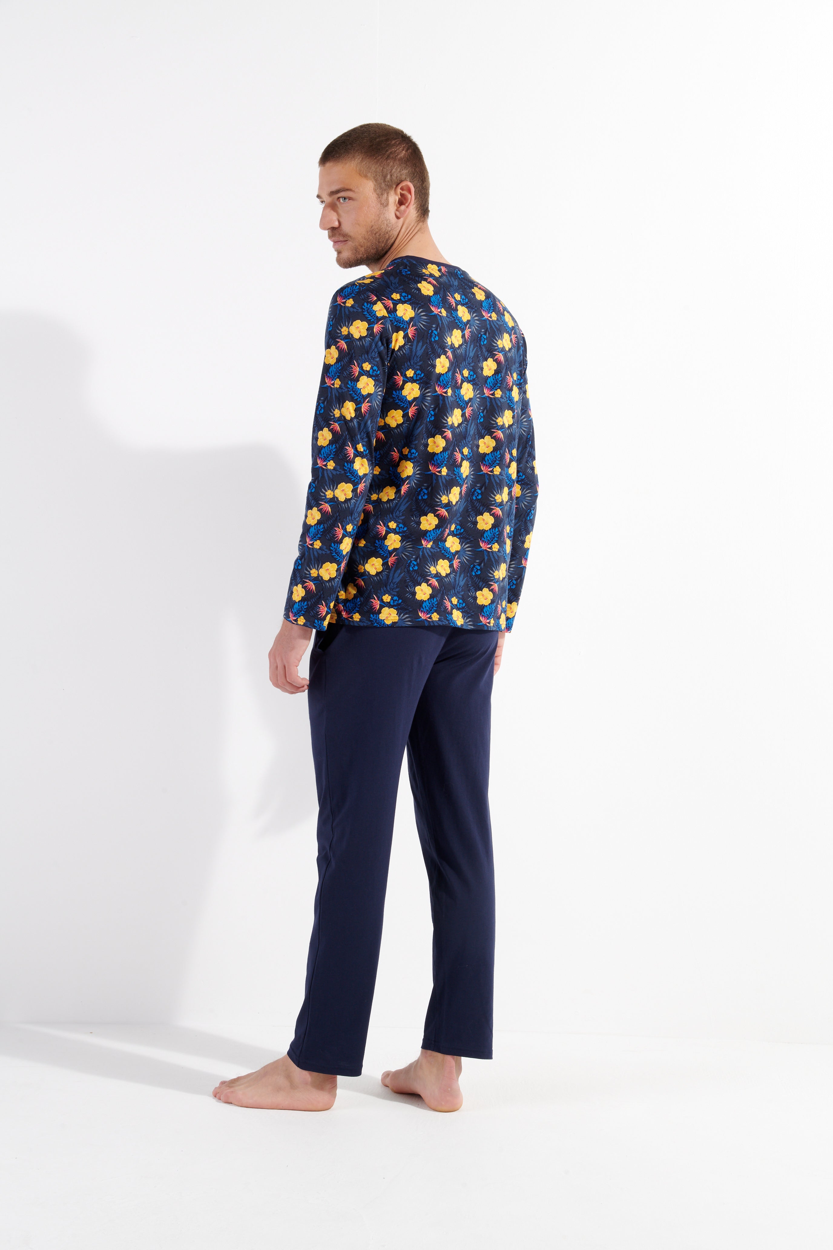 402725 Lucky Long Sleepwear - P0RA Navy Print