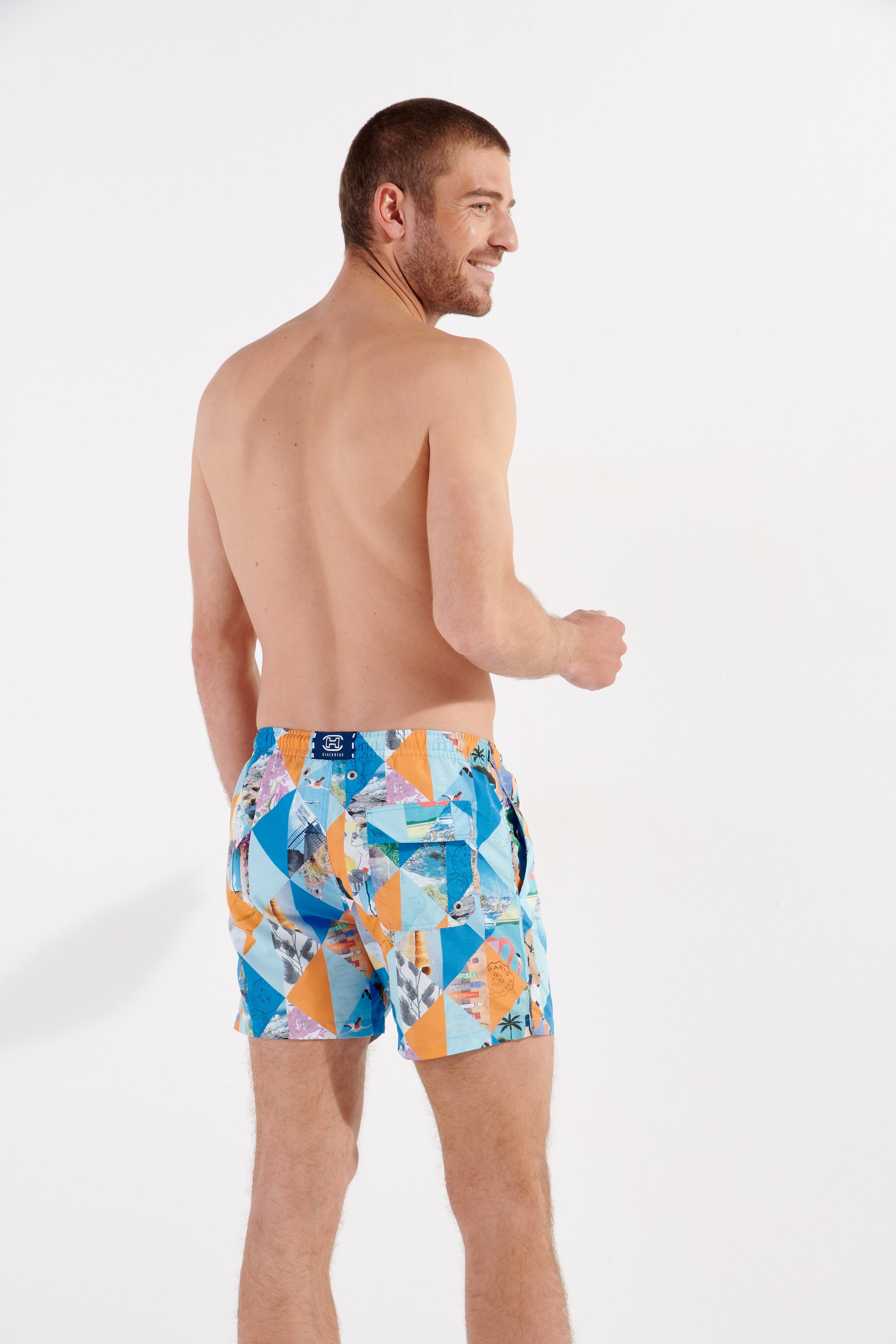 402747 Port Cros Beach Boxer - P0BI Blue Print