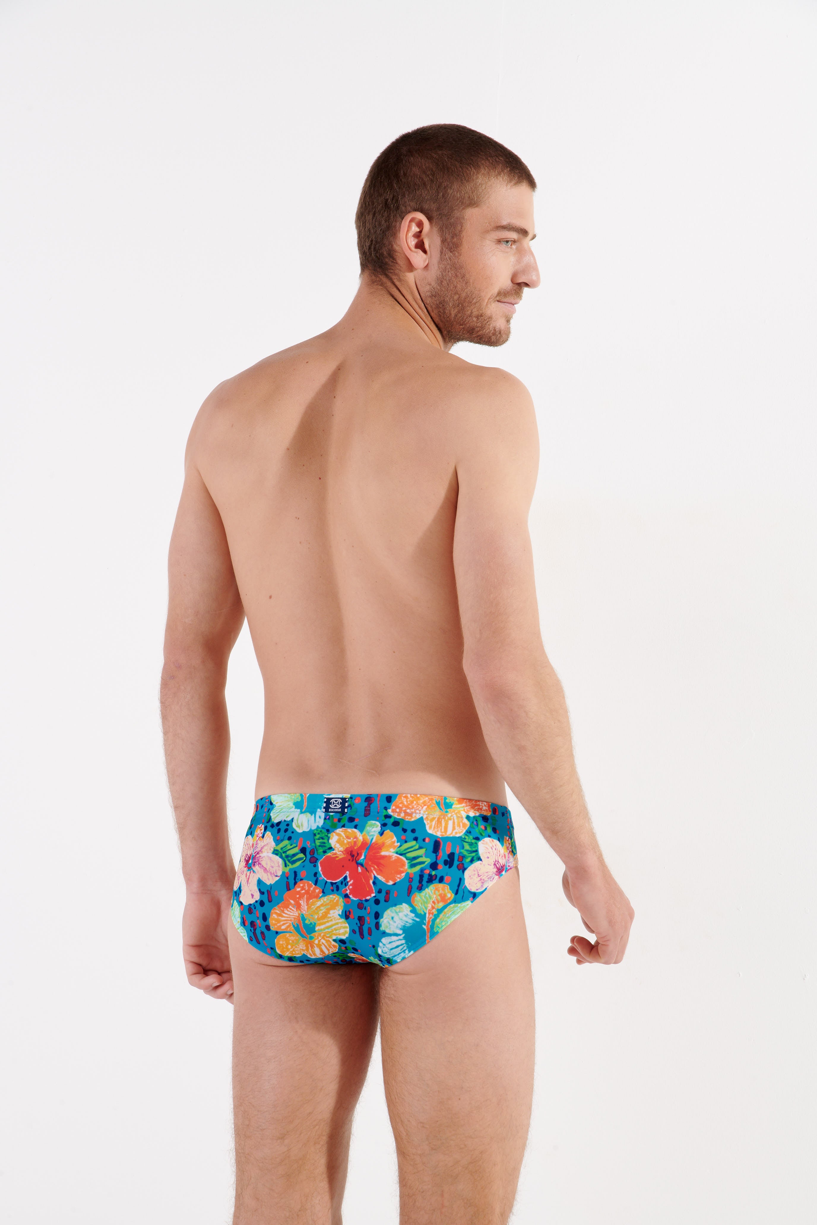 402761 Dino Swim Mini Briefs - P0PF Turquoise Print