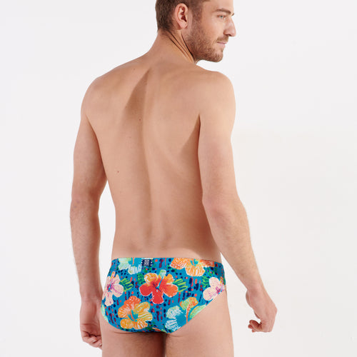 402761 Dino Swim Mini Briefs - P0PF Turquoise Print