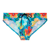 402761 Dino Swim Mini Briefs - P0PF Turquoise Print