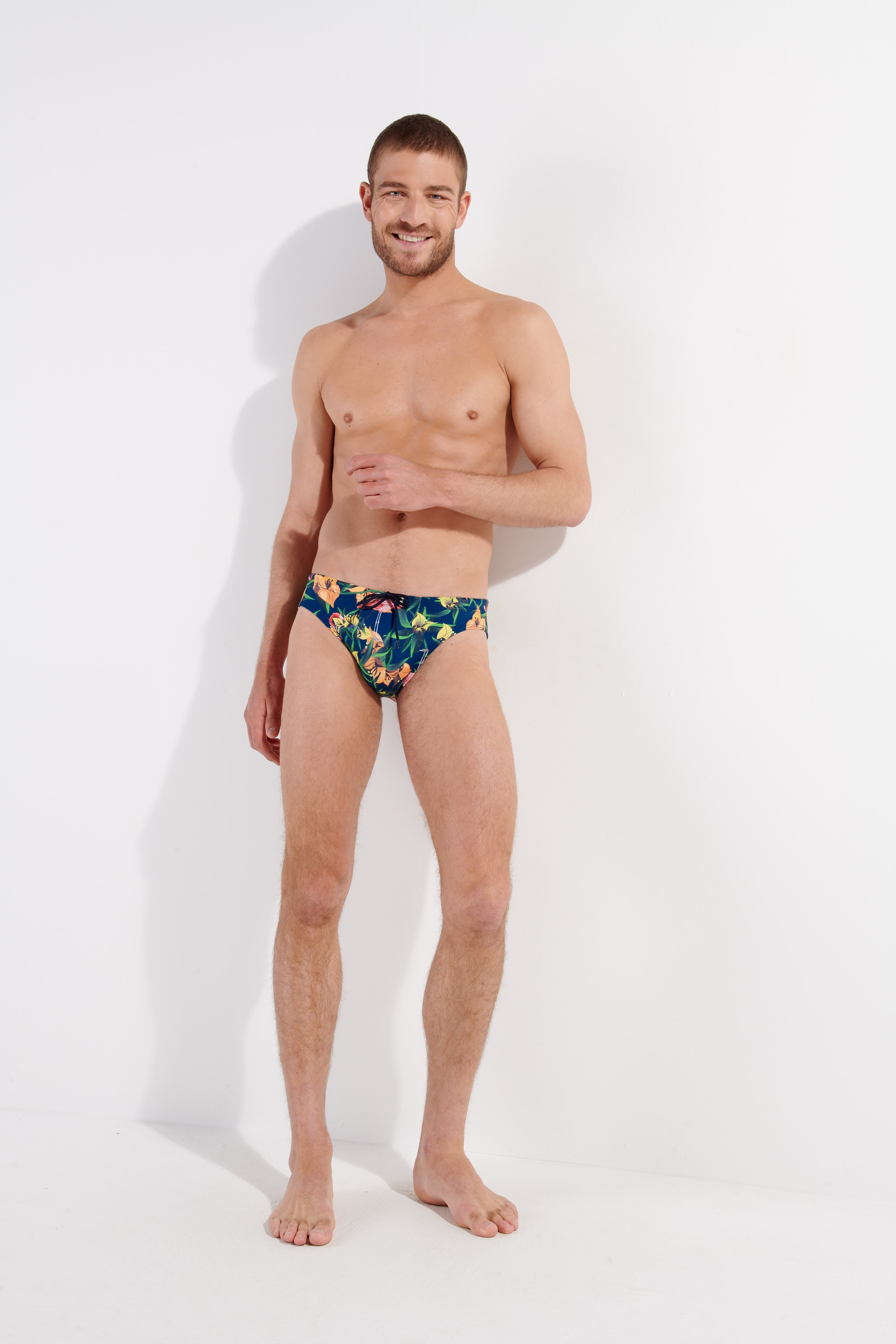 402764 Flamingo Swim Mini Briefs - P0RA Navy Print