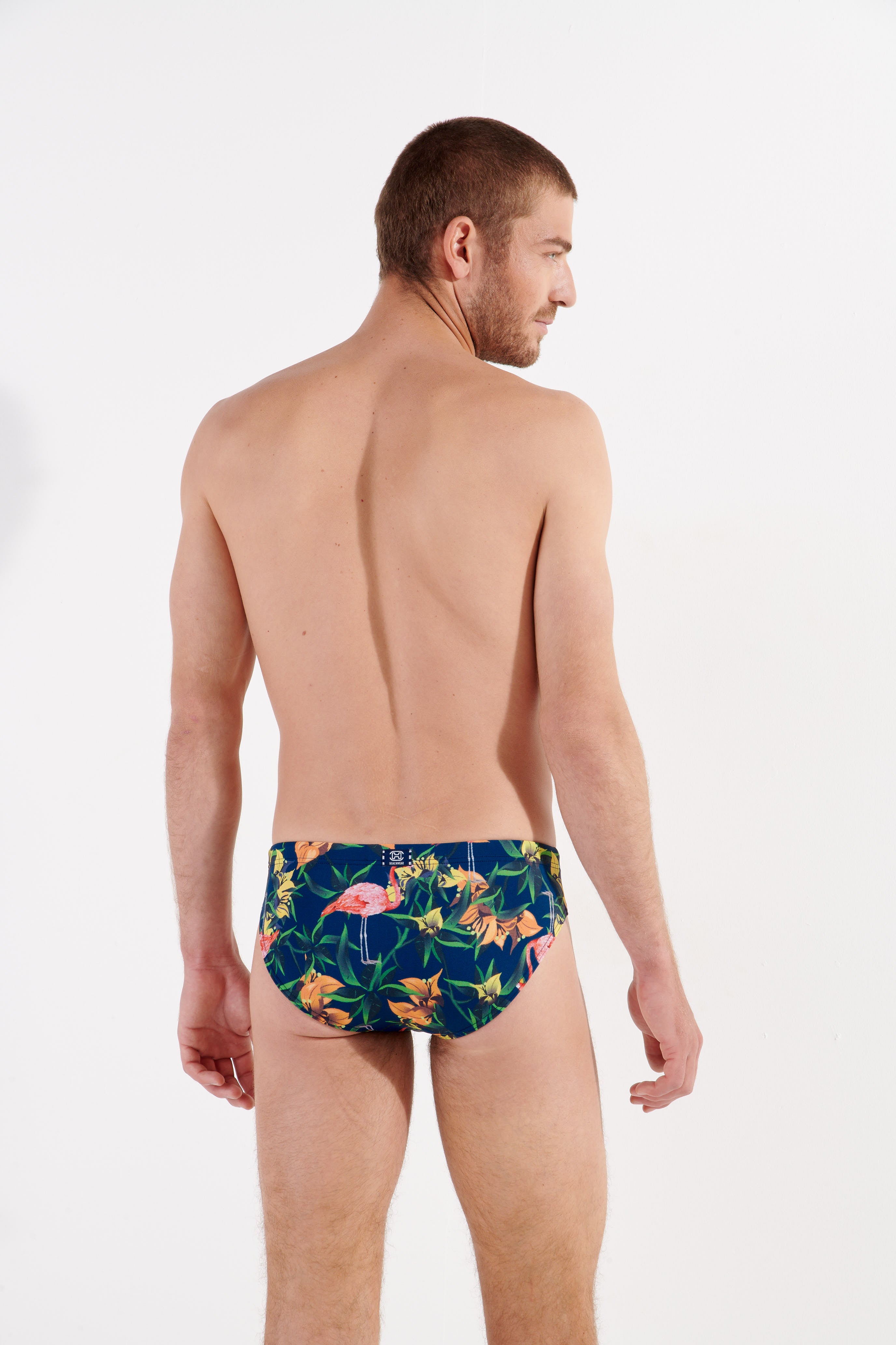 402764 Flamingo Swim Mini Briefs - P0RA Navy Print