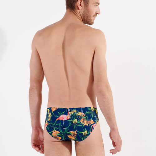 402764 Flamingo Swim Mini Briefs - P0RA Navy Print