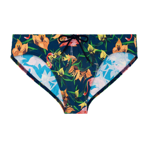 402764 Flamingo Swim Mini Briefs - P0RA Navy Print