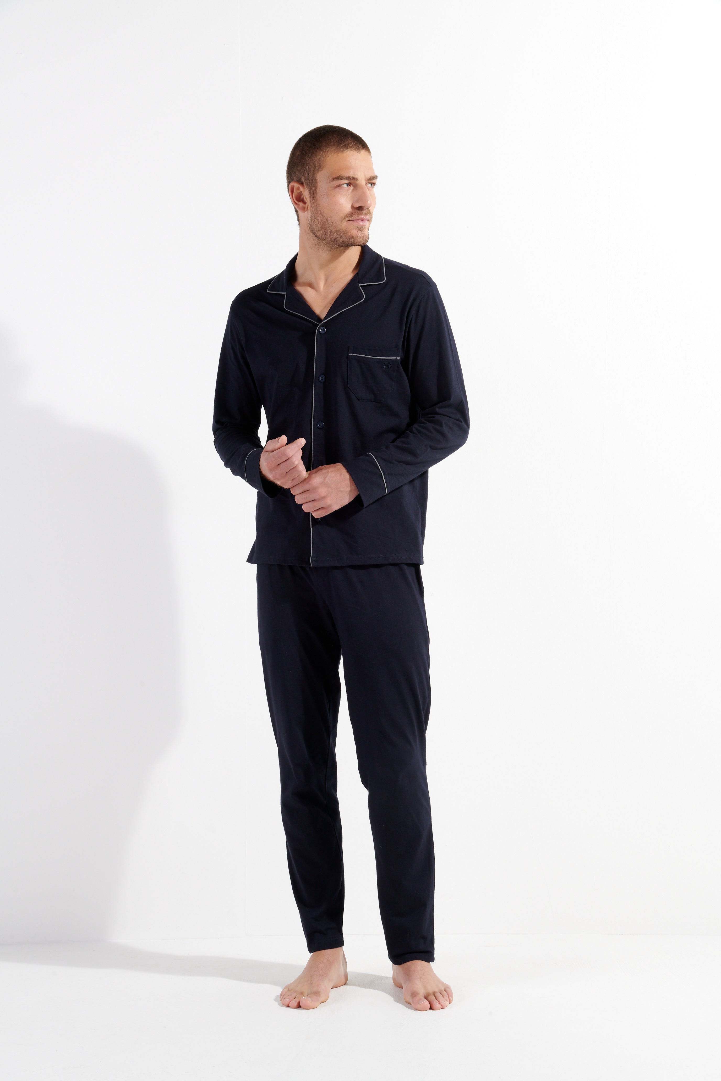 402802 Albert Long Sleepwear - 00RA Navy