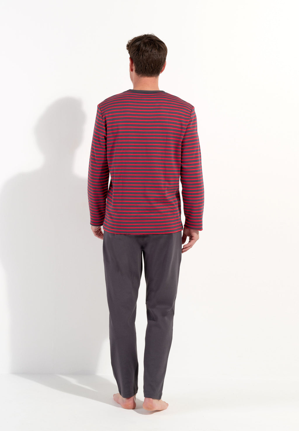 Carson Long Sleepwear Set | Red Stripes 402821-R0pa