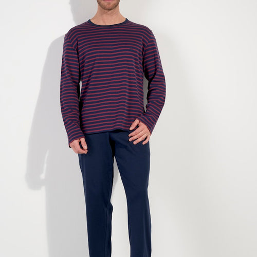 Carson Long Sleepwear | Navy Stripes 402821-R0RA