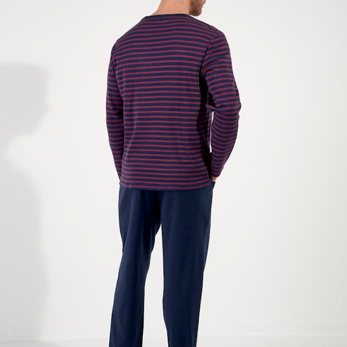 Carson Long Sleepwear | Navy Stripes 402821-R0RA