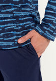 Tenerife Long Sleepwear Set | Navy Stripes 402837-R0ra
