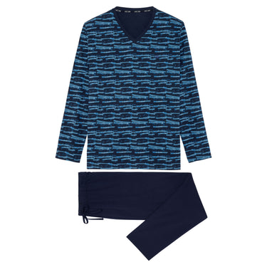 Tenerife Long Sleepwear Set | Navy Stripes 402837-R0ra