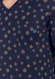 Mandala Long Sleepwear | Navy Print 402939-I0RA