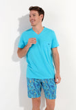Valley Short Sleepwear | Turquoise Print 402940-P0PF