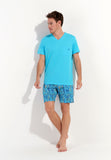 Valley Short Sleepwear | Turquoise Print 402940-P0PF