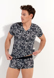 Rockcity T-Shirt V-Neck | Dark Grey Print 402965-P284