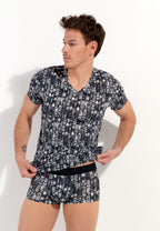 Rockcity T-Shirt V-Neck | Dark Grey Print 402965-P284